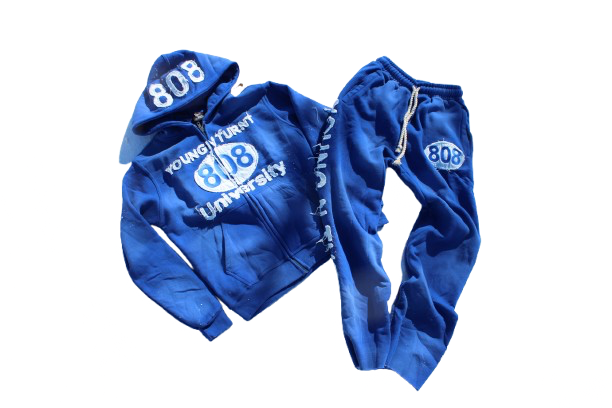 BLUE YOUNG N TURNT UNIVERSITY JUMPSUITS